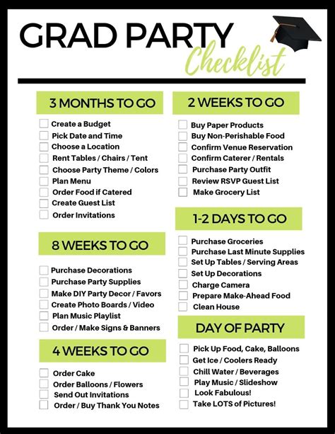 free grad party printables|free printable graduation checklist.